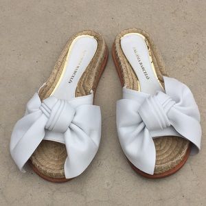 White leather sandals